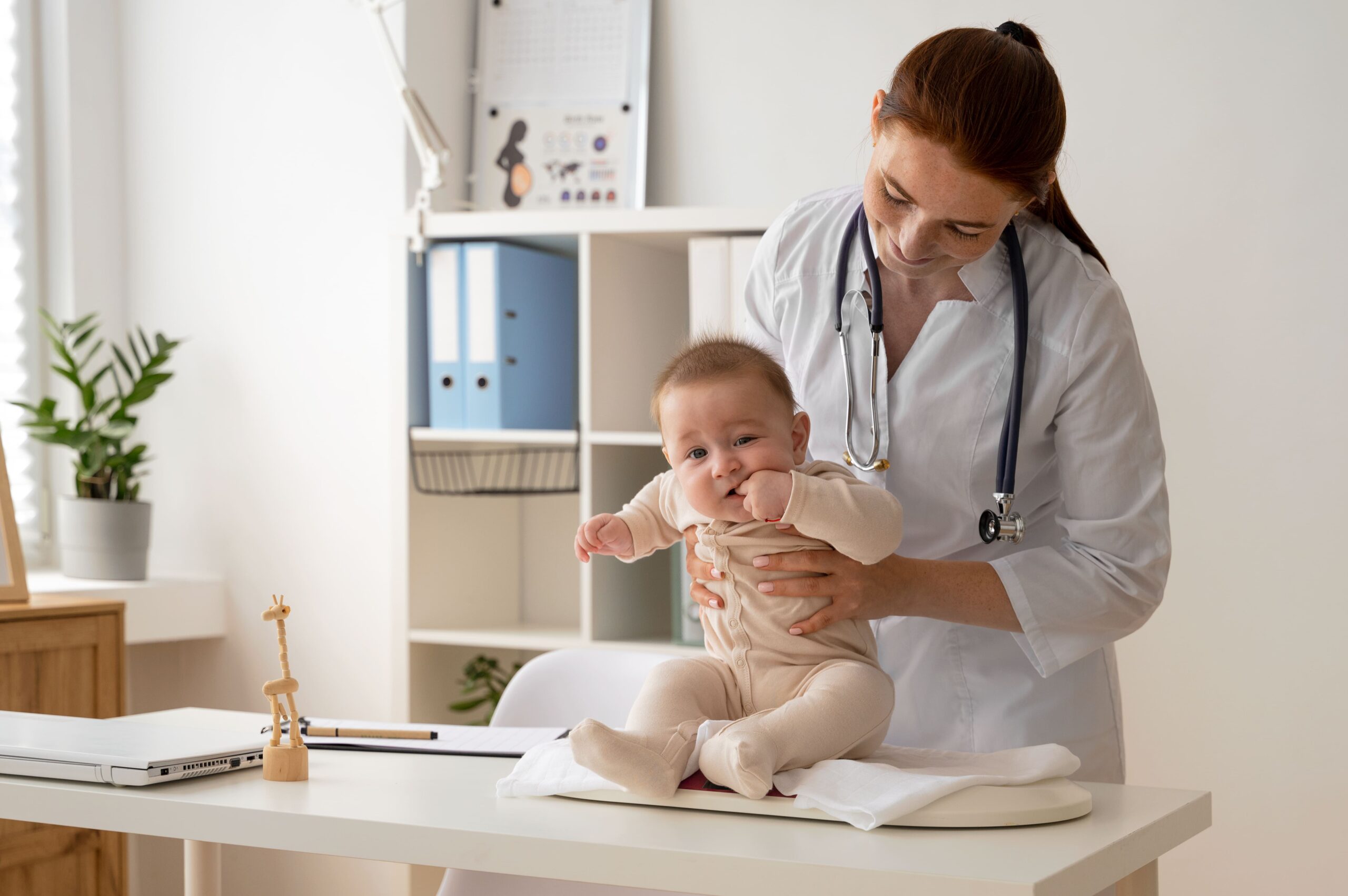 médica realizando a anamnese pediatrica